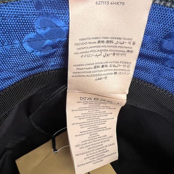 Gucci Econyl Blue Black Nylon Monogram Bucket Hat, S57cm - Picture 8 of 11